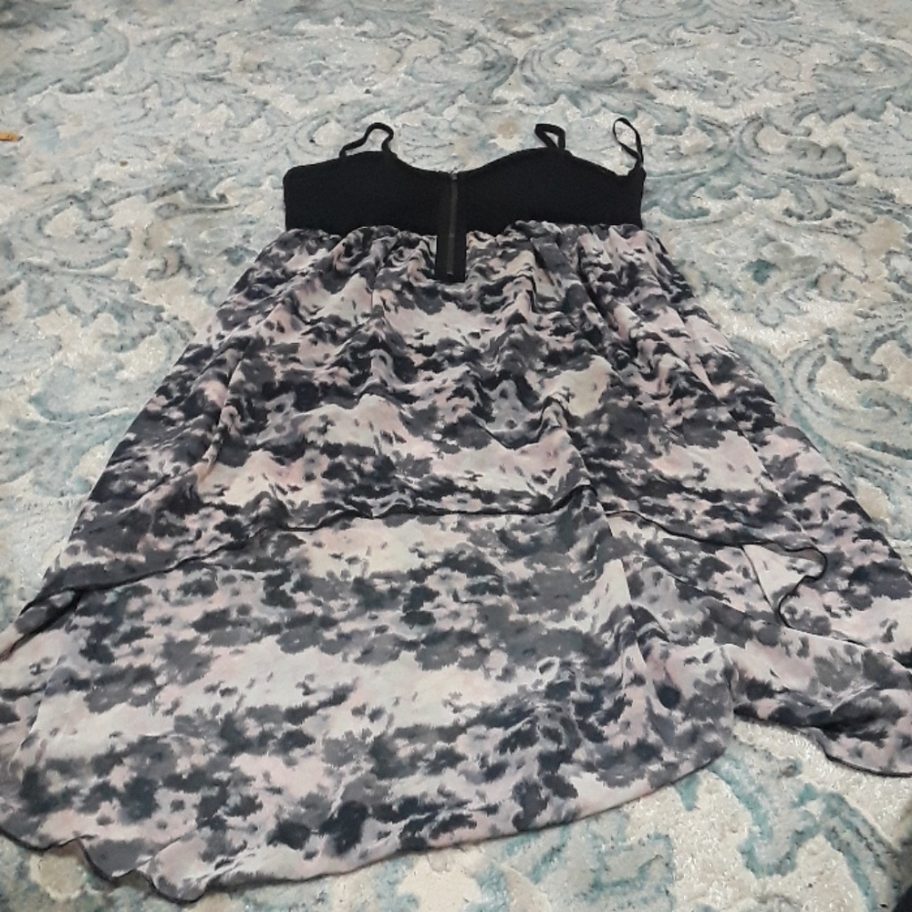 printed low high dress